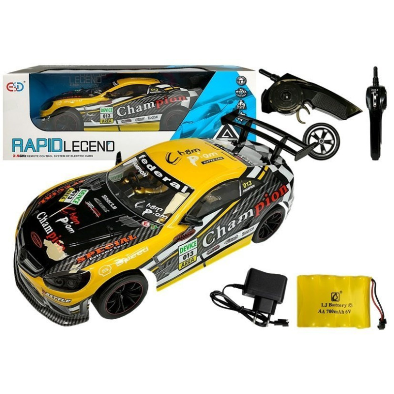 Zdalnie sterowane auto sportowe 2.4GHz żółte - EAN: 5907625589574