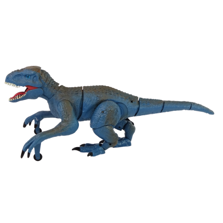 Zdalnie Sterowany Dinozaur Velociraptor Niebieski z Dźwiękami Ryczenia - EAN: 5905214970277