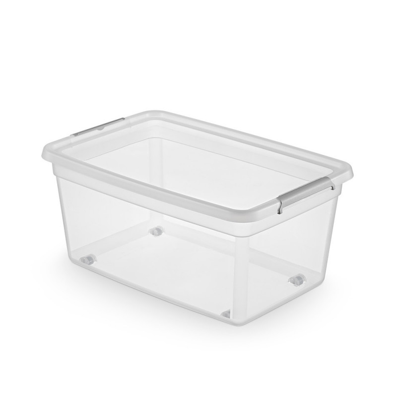 Basestore Pojemnik z Pokrywą i Klipsami na Kółkach 58x39x25cm 40l EAN: 5902541272203