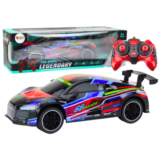 Auto sportowe zdalnie sterowane rc 1:10 25km/h światła czarny