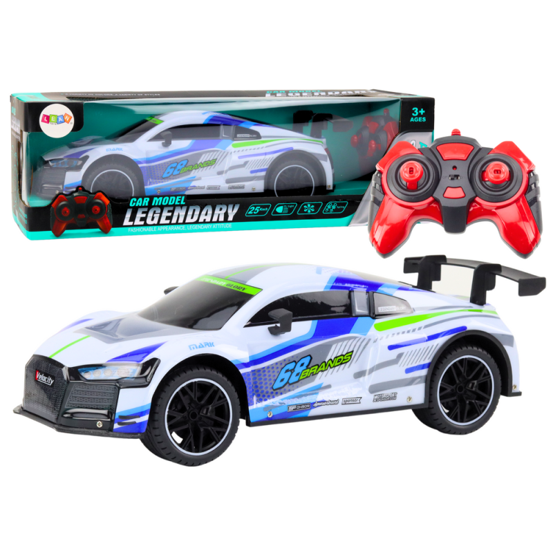 Auto sportowe zdalnie sterowane rc 1:10 25km/h światła biały