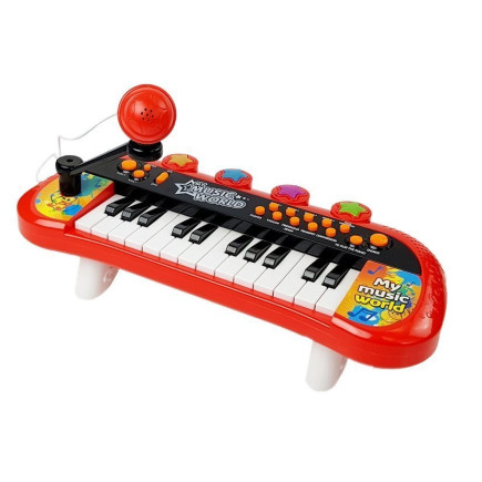 Pianinko USB 24 Klawisze z Mikrofonem Czerwone EAN: 5903802454246