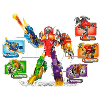 Dinobots 2w1 dinozaur pistolet na strzałki fioletowy triceratops tarcza