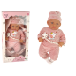 Lalka Bobas 46 cm z Różowym Smoczkiem w Beciku - Słonik EAN: 5905214972066