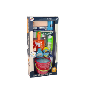 Zestaw do sprzątania cleaning set 11 elementów agd mop miotła wiadro