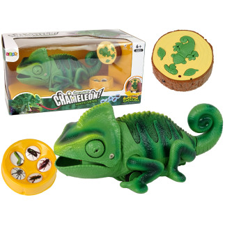 Kameleon zdalnie sterowany zielony światła 28 cm