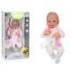 Lalka bobas ze smoczkiem body jednorożec różowy kocyk akcesoria 35 cm