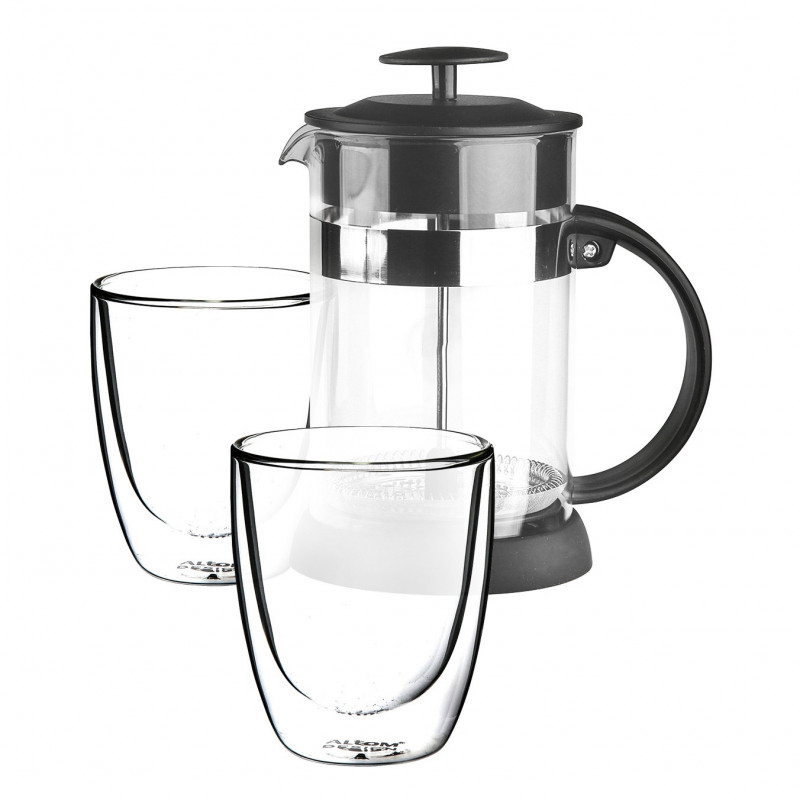 Zestaw Andrea Zaparzacz 800 ml + 2 Szklanki Termiczne 300 ml | EAN: 5907508164041