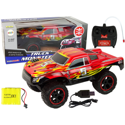 Auto zdalnie sterowane r/c 1:12 20 km/h czerwone