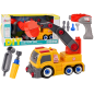 Ciężarówka z dźwigiem kreskówkowa do rozkręcania DIY pomarańczowa EAN: 5905991018889 Ciężarówka z dźwigiem kreskówkowa do rozkręcania DIY pomarańczowa EAN: 5905991018889