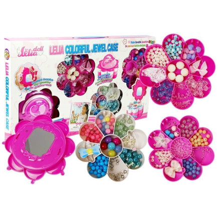 Zestaw koralików do biżuterii diy składane pudełko z lusterkiem