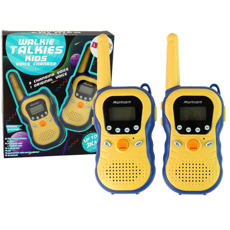 Zestaw krótkofalówek walkie talkies dla dzieci żółte 2 szt. EAN: 5905679072004