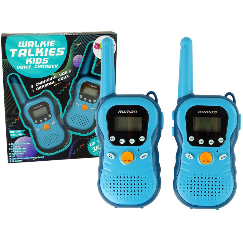 Zestaw walkie talkies krótkofalówki dla dzieci niebieskie 2 szt. EAN: 5905679072011