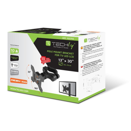 Techly uchwyt na słup tv led/lcd 13-30 cali 10kg o