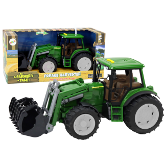 Traktor rolniczy koparka duży zielony światła dźwięki