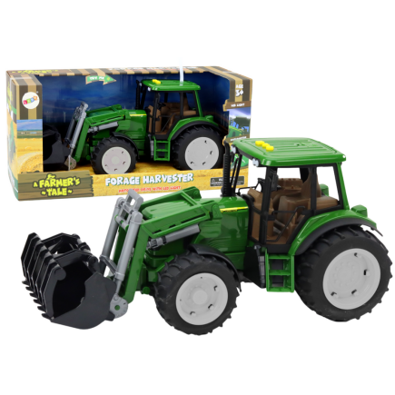 Traktor rolniczy koparka duży zielony światła dźwięki