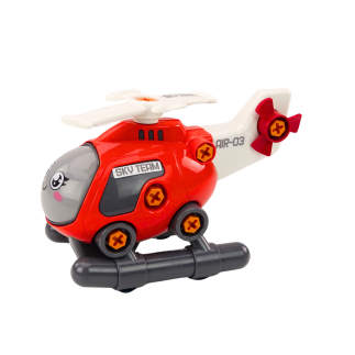 Helikopter kreskówkowy do skręcania diy czerwony