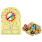 Drewniany edukacyjny zegar sorter klocki kolorowe liczby EAN: 5904665990490