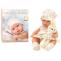 Lalka bobas w nosidełku króliczek ubranko w kratę beżowy EAN: 5905991009344