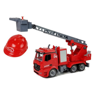 Zestaw DIY Wóz Strażacki 2w1 z wymiennymi podnośnikami, dźwiękiem i efektami świetlnymi + kask - EAN: 5904665996980