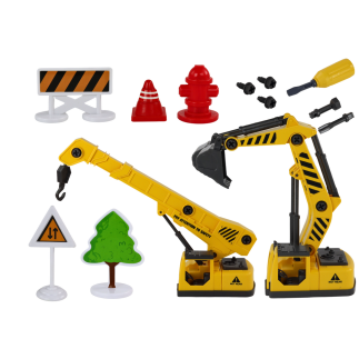 Betoniarka, Dźwig, Koparka - Pojazdy Budowlane z Dźwiękiem i Światłem 1:12 DIY EAN: 5905991000181