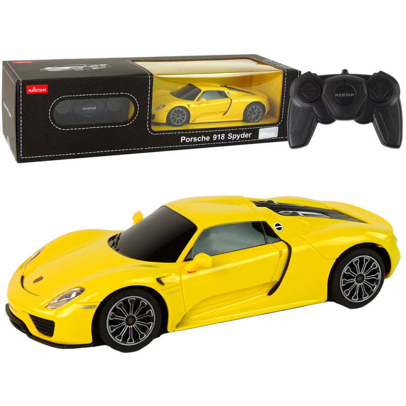 Auto R/C Porsche 918 Rastar Żółte 1:24 - EAN 5905515356510 Auto R/C Porsche 918 Rastar Żółte 1:24 - EAN 5905515356510