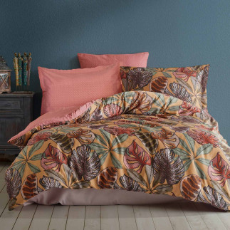 Pościel satyna bawełniana(p) greta terra/160x200 luxury premium