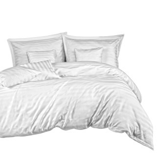 Pościel Satyna Bambusowo-Bawełniana Stripe White z Listwą + 4x40x40 Bamboo EAN: [tutaj wstaw EAN]