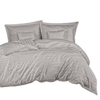 Pościel Satyna Bambusowo-Bawełniana Stripe Grey 180x200 + 2x70x80 z Listwą + 4x40x40 Bamboo, EAN: [wstaw ean]