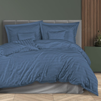 Pościel satyna bambusowo-bawełniana (p) stripe cornflower/180x200 +2x70x80 z listwą +4x40x40 bamboo