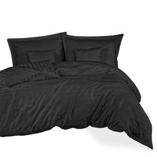 Pościel Satyna Bambusowo-Bawełniana Stripe Black + Z Listwą + Bamboo EAN: .
