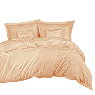 Pościel Satyna Bambusowo-Bawełniana Stripe Beige 160x200 +2x70x80 Z Listwą +4x40x40 Bamboo EAN: [Wstaw EAN]