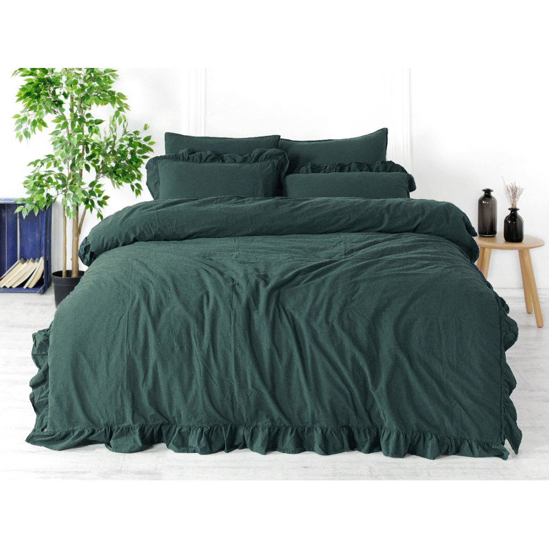 Pościel Bawełniana Dark Green Stonewashed 220x200 EAN: [wprowadź EAN]