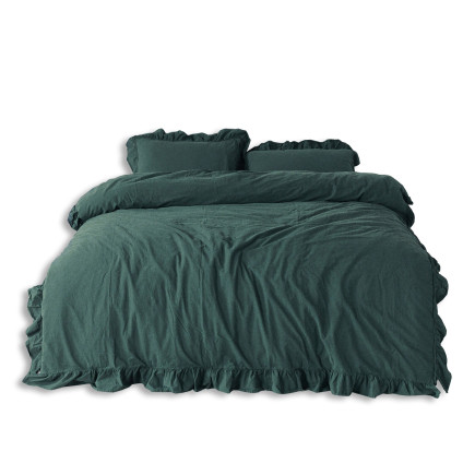 Pościel Bawełniana Dark Green Stonewashed 220x200 EAN: [wprowadź EAN]