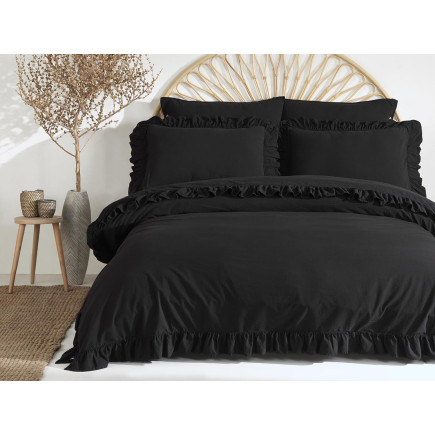 Pościel bawełniana black/220x200(p) stonewashed