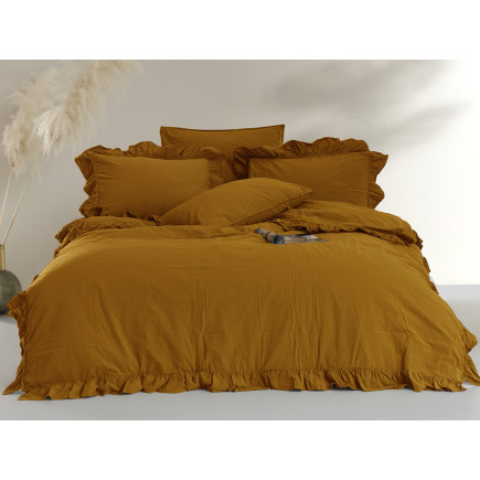 Pościel bawełniana mustard/220x200(p) stonewashed