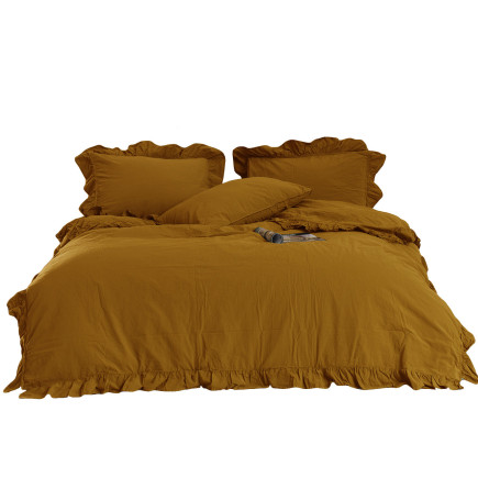 Pościel Bawełniana Mustard Stonewashed 220x200 EAN: [tu wpisz ean]