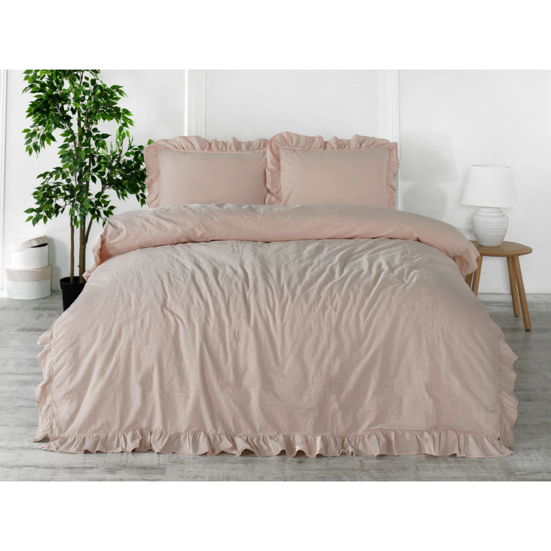 Pościel bawełniana camello roses 160x200 cm. stonewashed