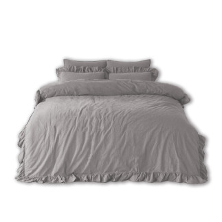 Pościel Bawełniana Opal Grey Stonewashed 160x200 EAN: [tutaj wstaw EAN]