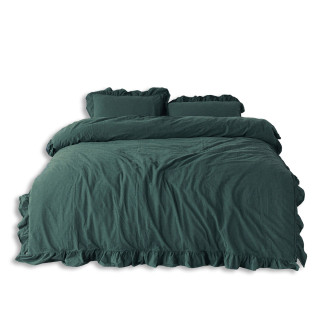 Pościel Bawełniana Dark Green Stonewashed 160x200 EAN: [tutaj wprowadź EAN]