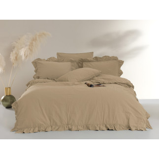 Pościel bawełniana akdeniz beige/160x200(p) stonewashed