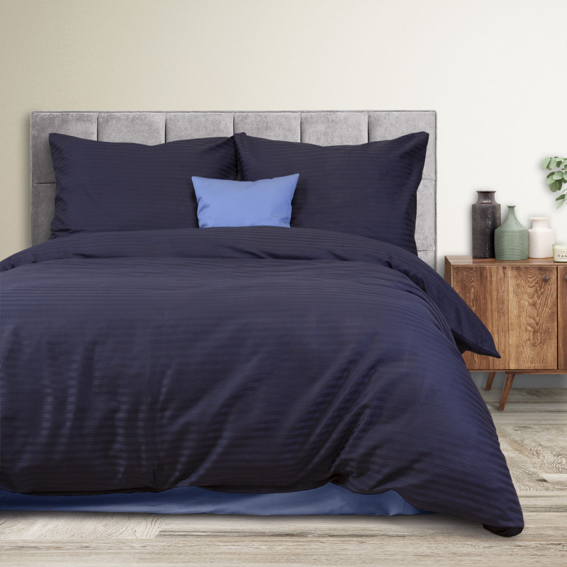 Pościel Satyna Bawełniana Cizgili Navy Blue Exclusive 180x200 EAN: [tu_wstaw_ean]