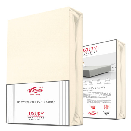 Prześcieradło jersey elastan z gumką ECRU/EKOLOGIA/220x200x30