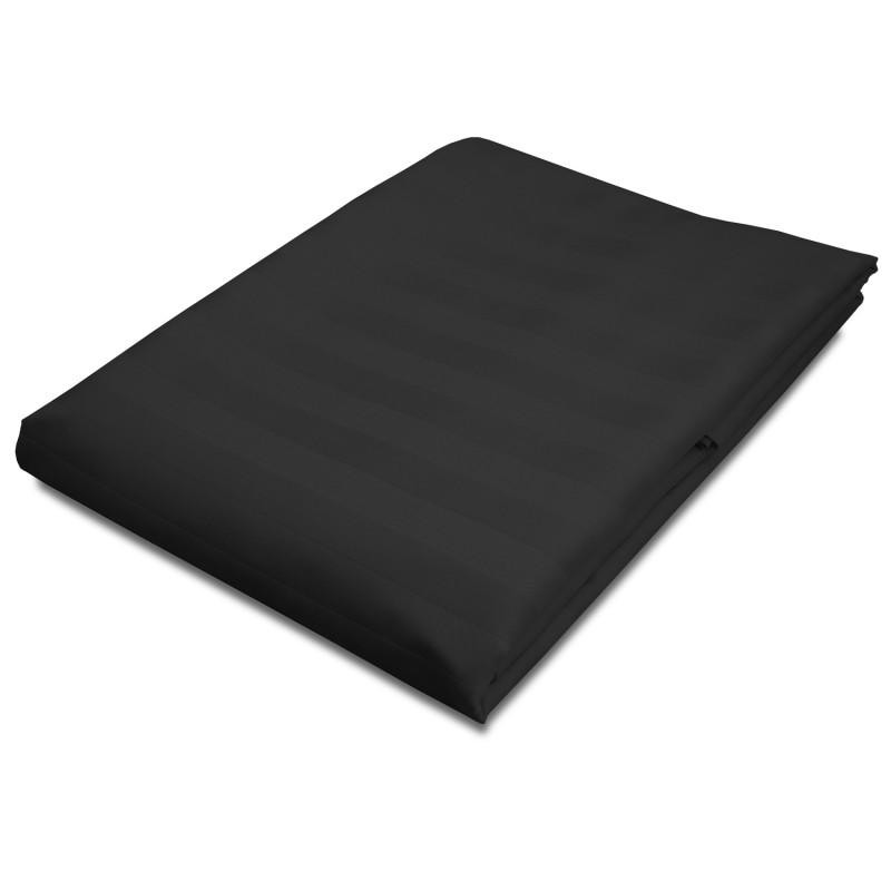 Prześcieradło Satyna Bambusowo-Bawełniana Stripe Black, 220x260 - EAN: [tutaj_wstaw_ean]