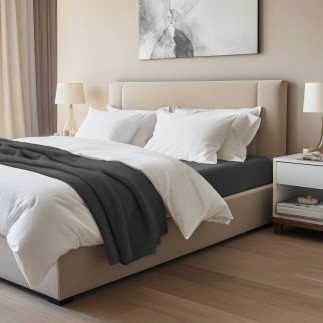 Prześcieradło Jersey Elastan z Gumką Black 180x200 cm EAN: [wprowadź EAN]