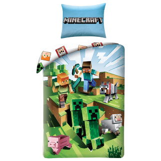 Pościel bawełna 160x200+1p70x80 Minecraft Creative