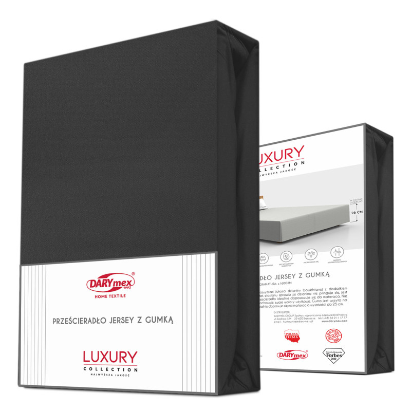 Prześcieradło Jersey Elastan Z Gumką Black/Czarny 160x200x30 EAN: [wprowadź_ean_tutaj]