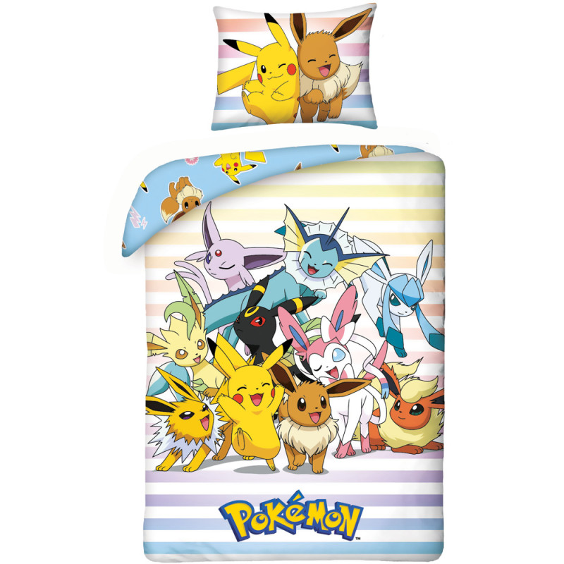 Pościel Bawełniana z Pokémonami 140x200 + 1 Poduszka 70x90, EAN: [wstaw EAN]