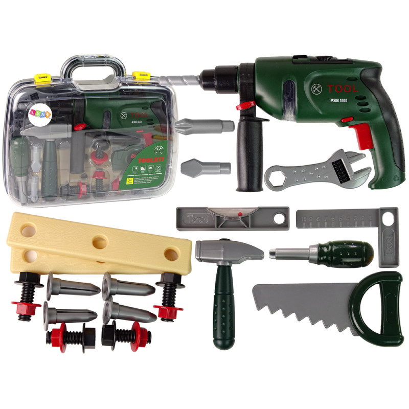Zestaw majsterkowicza w walizce z wiertarką i młotkiem - EAN: 5905323217126