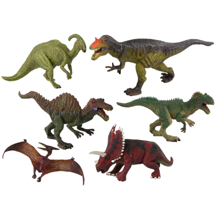 Duży zestaw dinozaurów 6 sztuk figurek prehistorycznych okazów EAN: 5905214970604